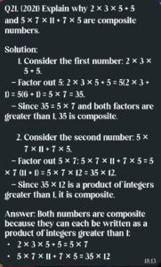 Explain why 2 × 3 × 5 + 5 and 5 × 7 × 11 + 7 × 5 are composite numbers.
